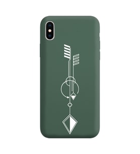 Iphone X Çizgi Tasarımlı Koyu Yeşil Lansman Telefon Kılıfı