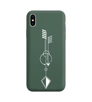 Iphone X Çizgi Tasarımlı Koyu Yeşil Lansman Telefon Kılıfı