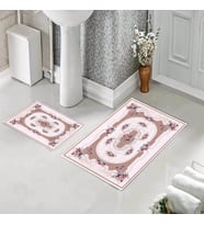 Banyo Halısı Ikili Klozet Takımı Kaymaz Tabanlı (60 xm x 100 cm + 40 cm x 60 cm) 