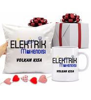 Elektrik Mühendisi Bardağı ve Yastığı Hediye Seti (Model 1)