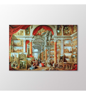 Arty Tablo Pıcture Gallery Wıth Vıews Of Modern Rome Tablo (Karışık)