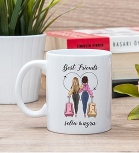 Best Friends İki İsimli Beyaz Kupa Bardak