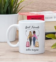 Best Friends İki İsimli Beyaz Kupa Bardak