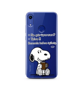 Snoopy Tasarımlı Süper Şeffaf Silikon Telefon Kılıfı Huawei Honor 8A 