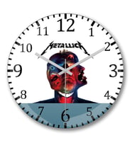 Metallica Hardwired Duvar Saati Bombeli Gercek Cam