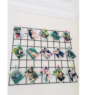 Metal Çerçeve 45x65 cm Tel Kişiye Özel 27 Adet Fotoğraf Baskılı (Set)