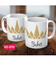 Kişiye Özel İsimli Taç Desenli Hediye Kupa Bardak