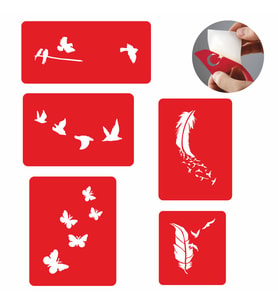 Özgür Kuşlar Şablon Seti Tattoo SPREYSİZ