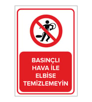 MIGNATIS - Basınçlı Hava İle Elbise Temizlemeyin Levhası - Sac Malzeme 35x50cm