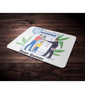 Kişiye Özel Sigortacı Tasarımlı Mouse Pad (Renksiz)