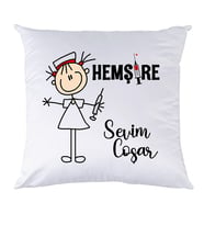 Biresimden Hemşireye Hediye İsimli Kişiye Özel Yastık