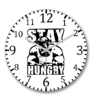 Arnold Stay Hungry Duvar Saati Bombeli Gercek Cam