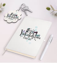 BK Gift Kişiye Özel Evin Yakışıklısı Beyaz Defter Kalem ve Anahtarlık Hediye Seti-4 (Model 1)