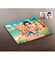 BK Gift Kişiye Özel Sevgililer Karikatürlü Ahşap Puzzle-8
