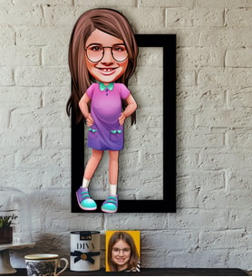 BK Gift Kişiye Özel Kız Çocuk Karikatürlü 3D Ahşap Tablo-3