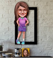 BK Gift Kişiye Özel Kız Çocuk Karikatürlü 3D Ahşap Tablo-3