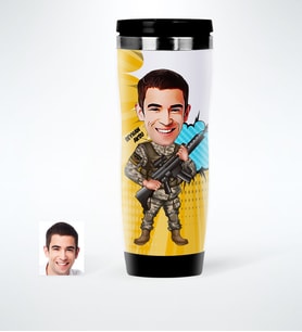BK Gift Kişiye Özel Bay Uzman Jandarma Karikatürlü Çelik Termos Bardak  1