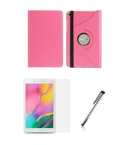 Samsung Galaxy Tab A SM-T290 Dönerli Tablet Kılıfı Seti (8 inç') (Pembe)