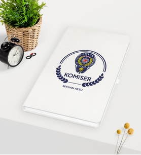BK Gift Kişiye Özel Komiser Temalı Beyaz Defter - 2