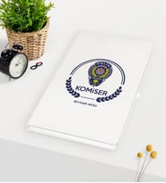BK Gift Kişiye Özel Komiser Temalı Beyaz Defter - 2