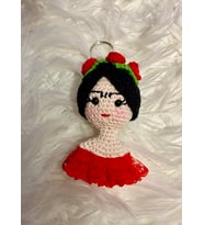 Amigurumi Frida Anahtarlık (Krem)