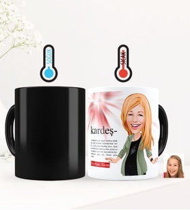 BK Gift Kişiye Özel Kardeş Karikatürlü Sihirli Kupa Bardak - 2