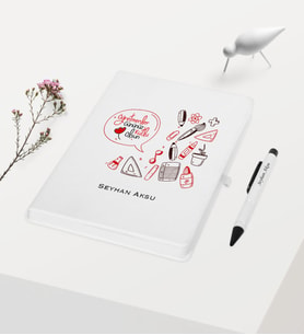 BK Gift Kişiye Özel Öğretmenler Gününüz Kutlu Olsun Temalı Beyaz Defter Kalem Hediye Seti - 15