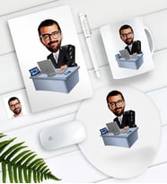 BK Gift Kişiye Özel Bay Genel Müdür Karikatürlü Defter Kalem Kupa Mouse Pad Seti (Model 1)
