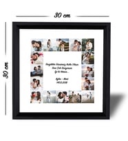 Sevgililer Gününe Özel Kişiye Özel Fotoğraflı ve Özel Notlu Anı Çerçevesi 30x30cm (Beyaz)