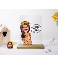 BK Gift Kişiye Özel Kız Çocuk Kolay Yetişmiyor Karikatürlü Ahşap Standlı Çerçeve-2 (Beyaz)