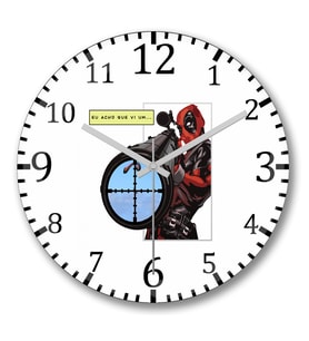 Deadpool Big Gun Duvar Saati Bombeli Gercek Cam