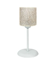 Şenay Aydınlatma Modern Metal Ayak Silindir PVC Kumaş Abajur-Altın İp Sarmal