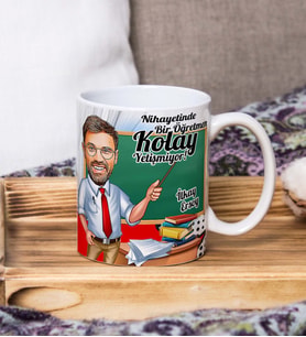 Kişiye Özel Öğretmenler Günü Hediyesi Karikatür Baskılı Kupa Bardak