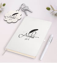 BK Gift Kişiye Özel Avukat Beyaz Defter Kalem ve Anahtarlık Hediye Seti-6 (Model 1)