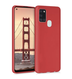 Microsonic Matte Silicone Samsung Galaxy A21s Kılıf Kırmızı