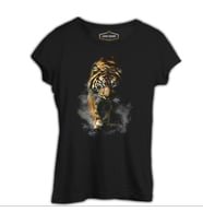 Kaplan 2 Siyah Kadın Tshirt