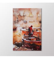 Arty Tablo Suluboya Balıkçı Tablo (Karışık)