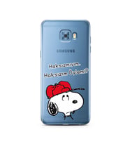 Snoopy Tasarımlı Süper Şeffaf Silikon Telefon Kılıfı Samsung C5 Pro  