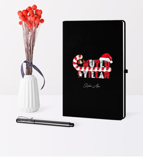 BK Gift Kişiye Özel Yılbaşı Mutlu Yıllar Temalı Siyah Defter Kalem Seti - 2