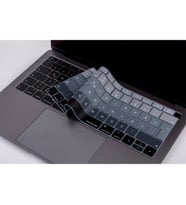 Laptop MacBook Air 13inc Klavye Koruyucu A1932 2018/2019 Uyumlu Türkçe Baskılı (Siyah-Gri)