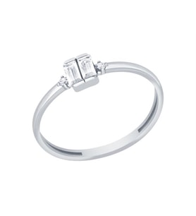 Diamond Line-Gülaylar Altın 14 Ayar Baget Taşlı Yüzük