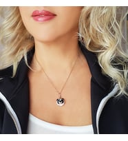 Vaoov El Yapımı Murano Camı Panda Gümüş Kolye