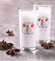 BK Gift Kişiye Özel Renkli Baskılı İsimli Fotoğraflı İkili Rakı Bardağı Seti-31 (Beyaz)