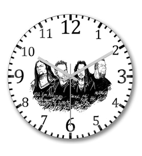 Metallica Art Duvar Saati Bombeli Gercek Cam