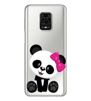 Panda Tasarımlı Süper Şeffaf Silikon Telefon Kılıfı Xiomai Redmi Note 9 Pro - No