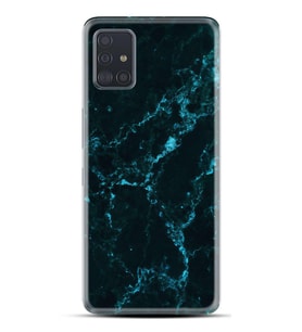 Kılıfland Samsung Galaxy A31 Kılıf Silikon Resimli Kapak Koyu Mavi Mermer Stok 1297