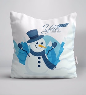 BK Gift Kişiye Özel İsimli Yılbaşı Mutlu Yıllar Yastık-21 (Beyaz)