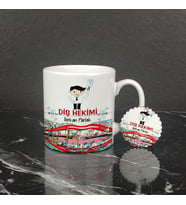 Diş Hekimi Kupa Bardak ve Anahtarlık Set 001