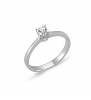 0.24ct Pırlanta Tektaş Yüzük - 18K (Beyaz)