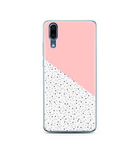 Pembe Puantiye Tasarımlı Süper Şeffaf Silikon Telefon Kılıfı Huawei P20   